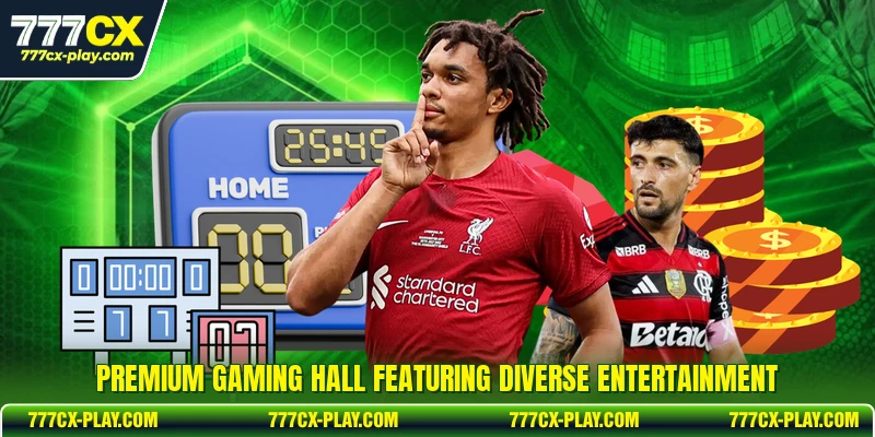 Premium gaming hall featuring diverse entertainment